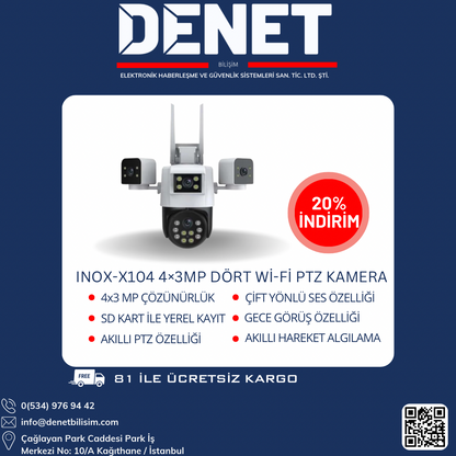 INOX‑X104 4×3MP  Wi‑Fi PTZ Kamera