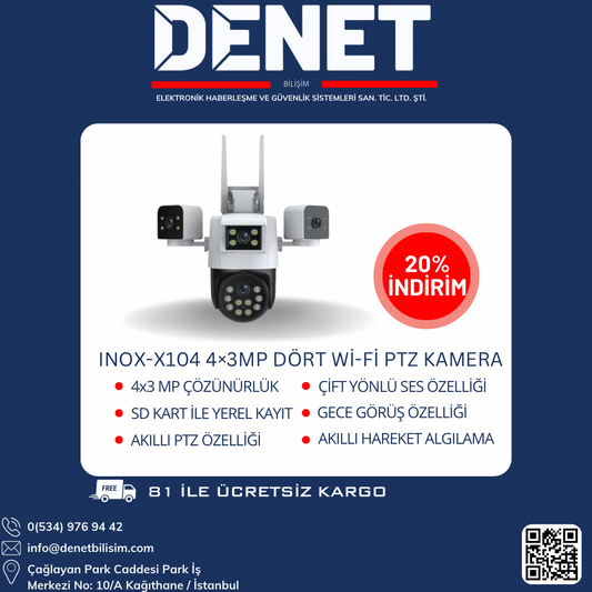 INOX‑X104 4×3MP  Wi‑Fi PTZ Kamera