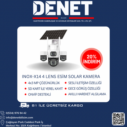 INOX-X14 4 LENS ESİM SOLAR KAMERA