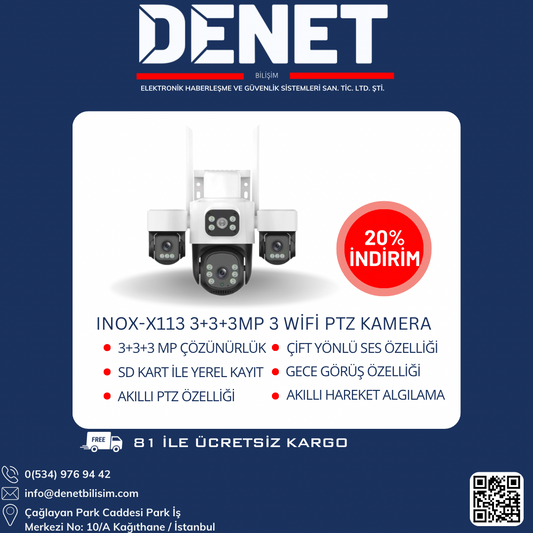 INOX-X113 3+3+3MP 3 WİFİ PTZ KAMERA