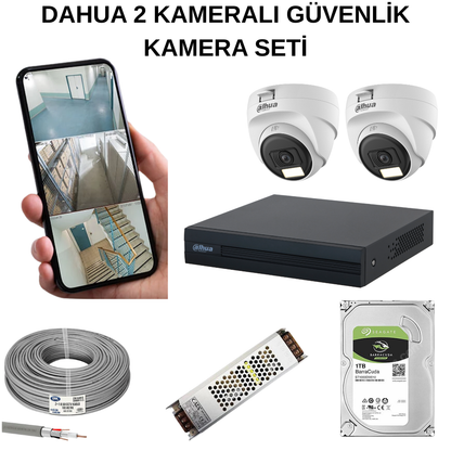 DAHUA 2 KAMERALI GÜVENLİK KAMERA SETİ