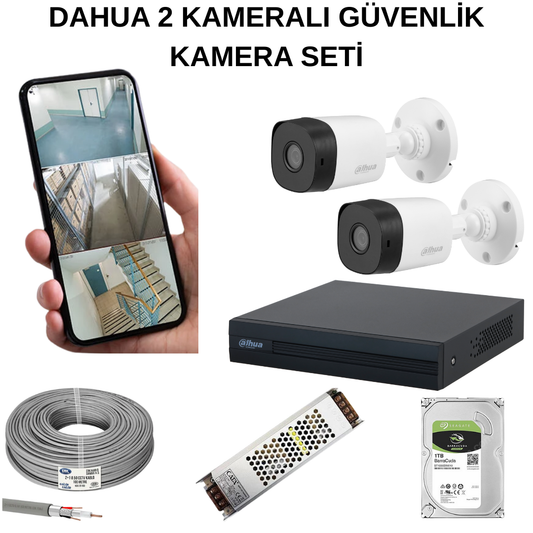 DAHUA 2 KAMERALI GÜVENLİK KAMERA SETİ
