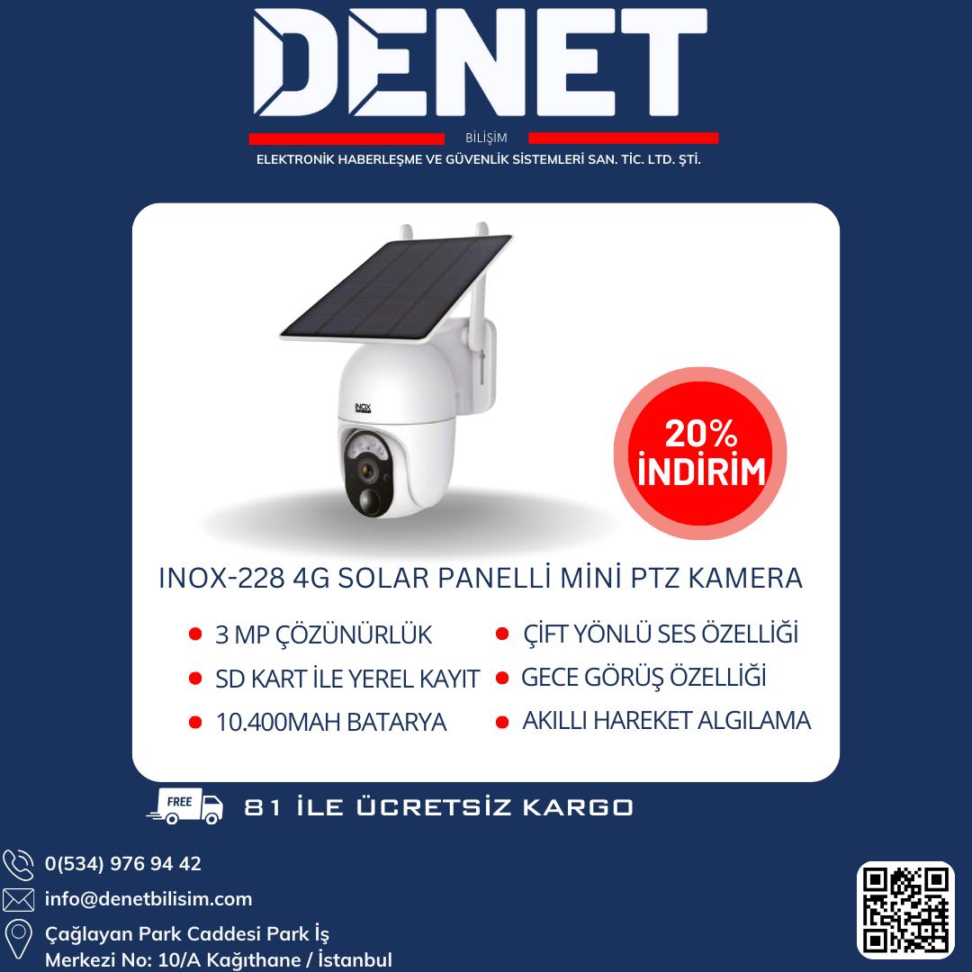 INOX-228 4G SOLAR PANELLİ MİNİ PTZ KAMERA