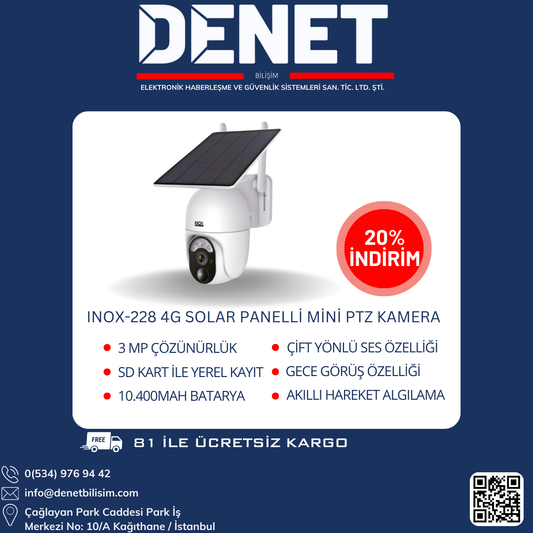 INOX-228 4G SOLAR PANELLİ MİNİ PTZ KAMERA