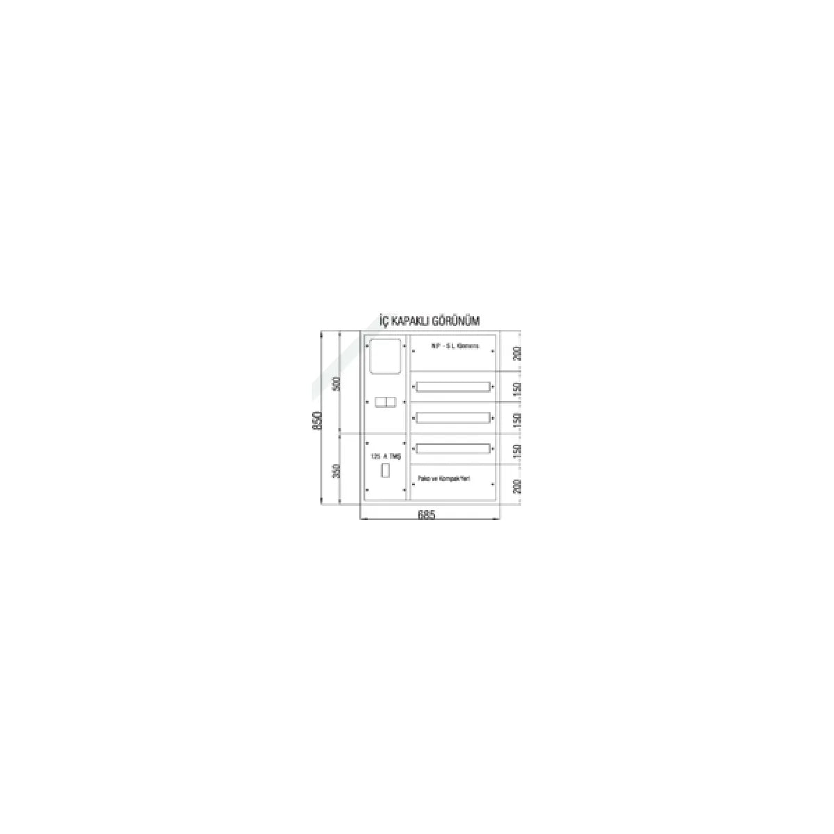 [Teknik çizim] Çetinkaya Pano Sac Kalınlığı – ÇP 102 B teknik çizim
