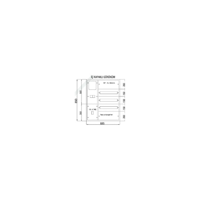 [Teknik çizim] Çetinkaya Pano Sac Kalınlığı – ÇP 102 B teknik çizim