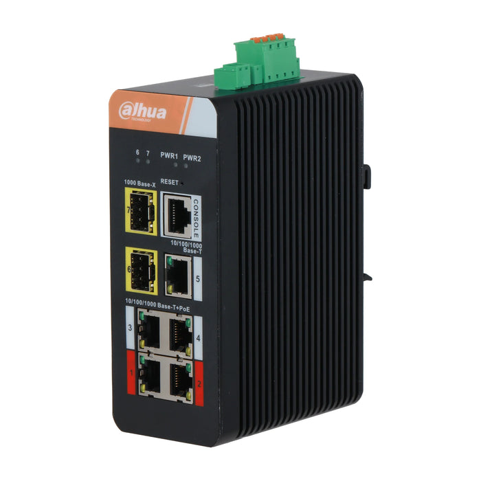 Dahua IS4207-4GT-120 7 Port Gigabit PoE Switch (4 PoE, Yönetilebilir, Endüstriyel) ürün görseli