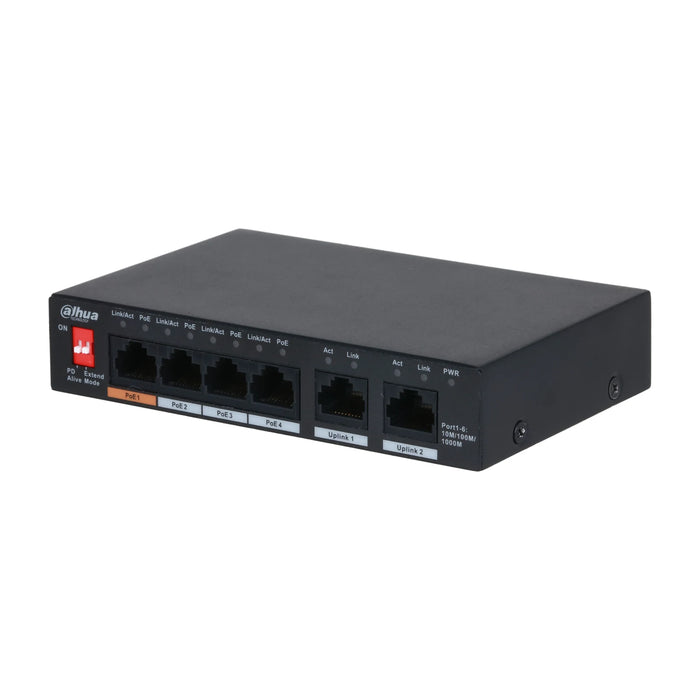 Dahua PFS3006-4GT-60-V2 6 Port PoE Switch (4 PoE, Yönetilmeyen) ürün görseli