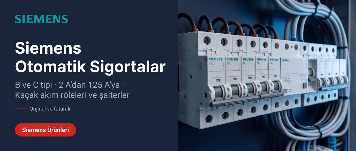 Siemens Otomatik Sigortalar — B ve C tipi, 2 A'dan 125 A'ya, kaçak akım röleleri ve şalterler