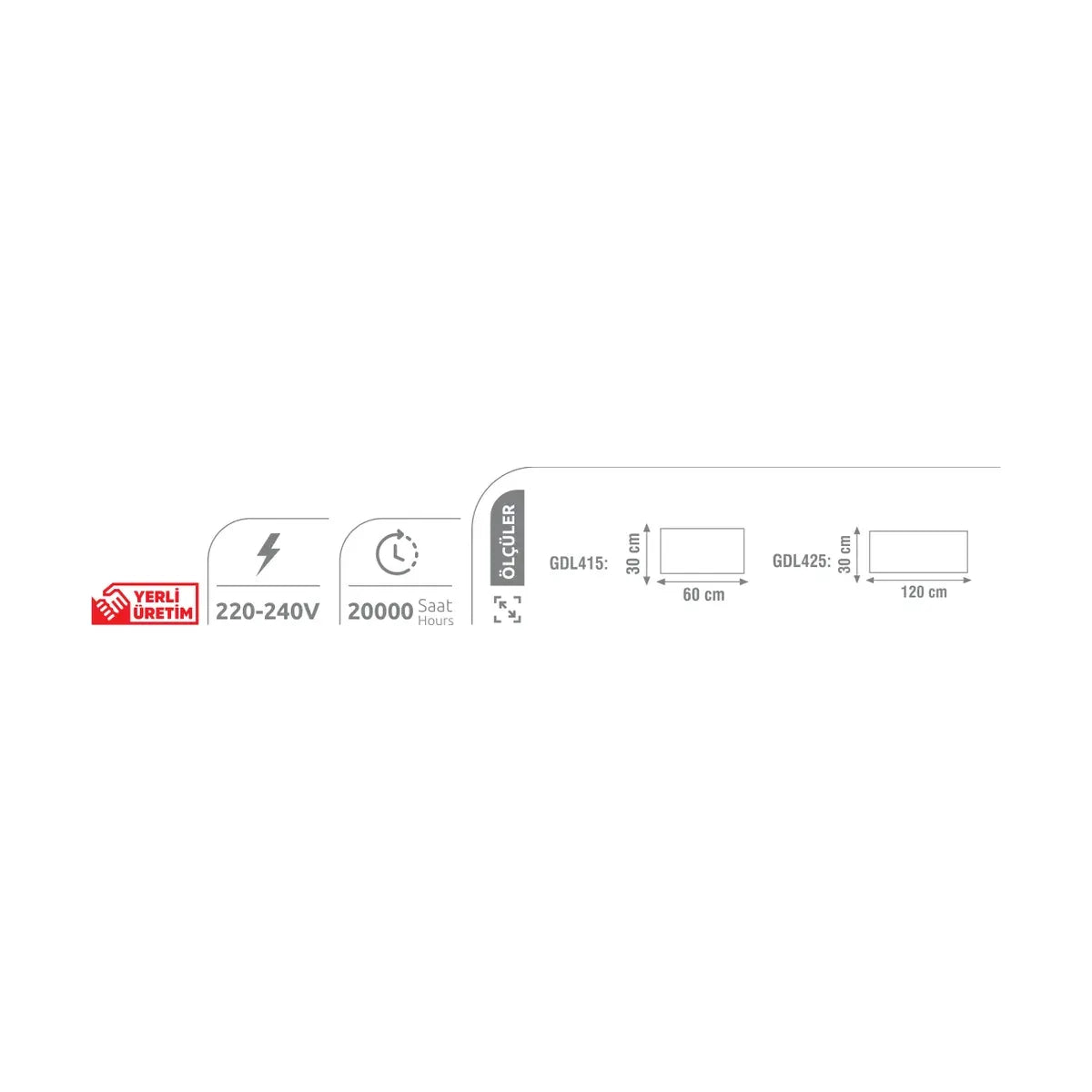 [Teknik çizim] Kendal LED Panel – GDL425 teknik çizim