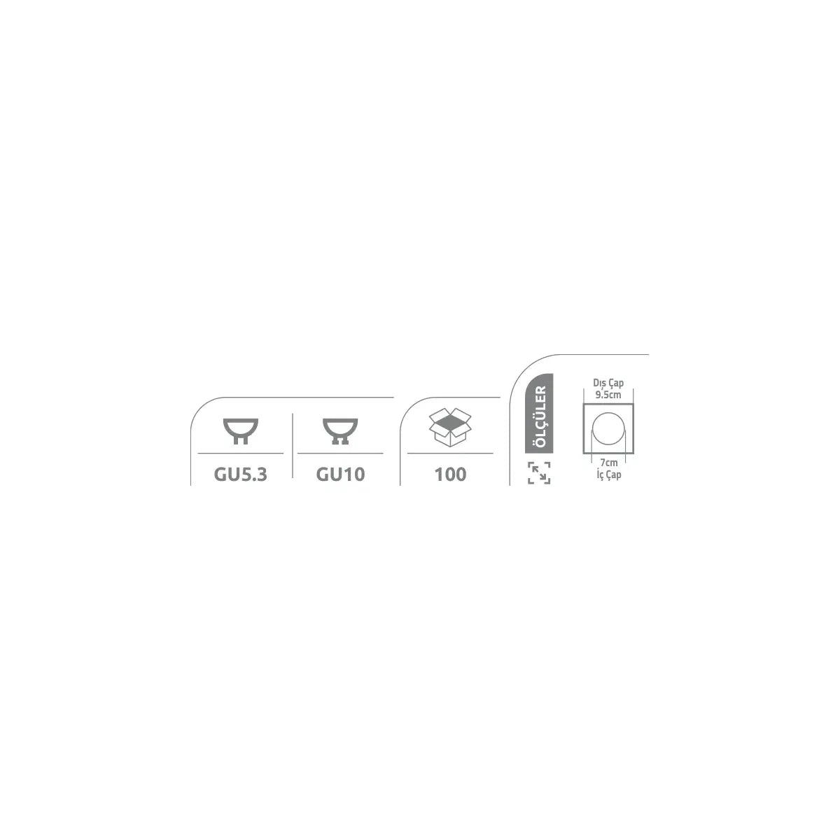 [Ölçü çizimi] Kendal Spot Armatür – KDA880 ölçü çizimi