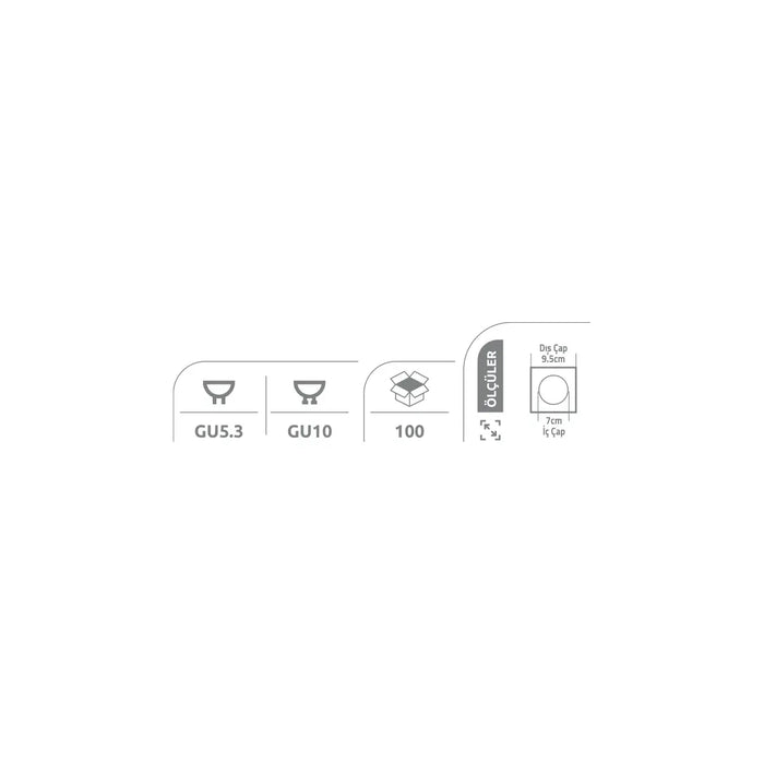 [Ölçü çizimi] Kendal Spot Armatür – KDA880 ölçü çizimi
