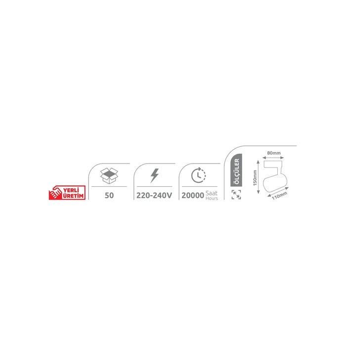[Ölçü çizimi] Kendal Spot Armatür – KTL181 ölçü çizimi
