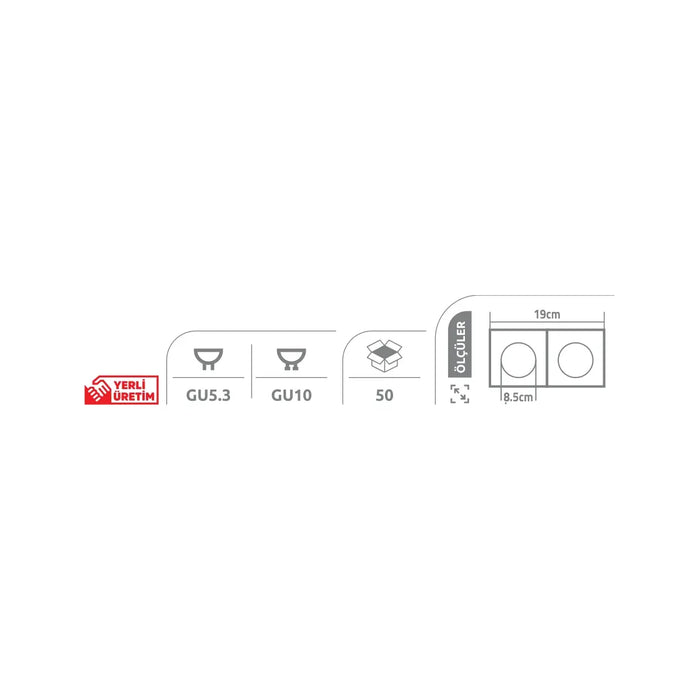 [Ölçü çizimi] Kendal Spot Armatür – KDA855 ölçü çizimi