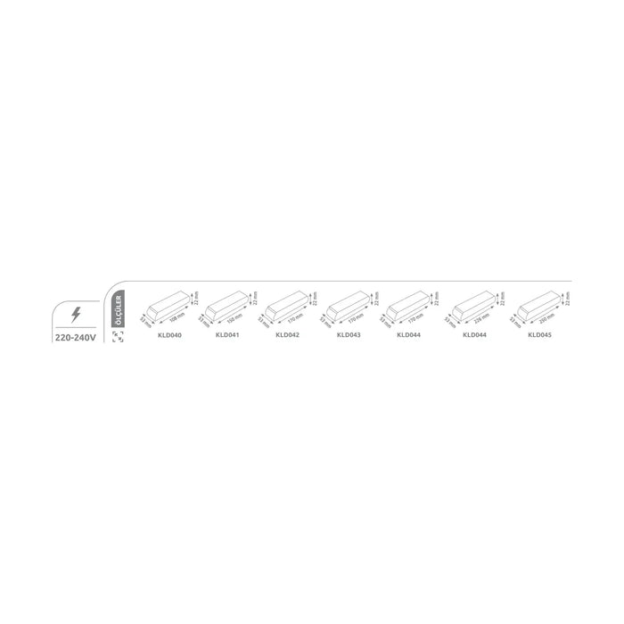 [Ölçü çizimi] Kendal Şerit LED – KLD046 ölçü çizimi