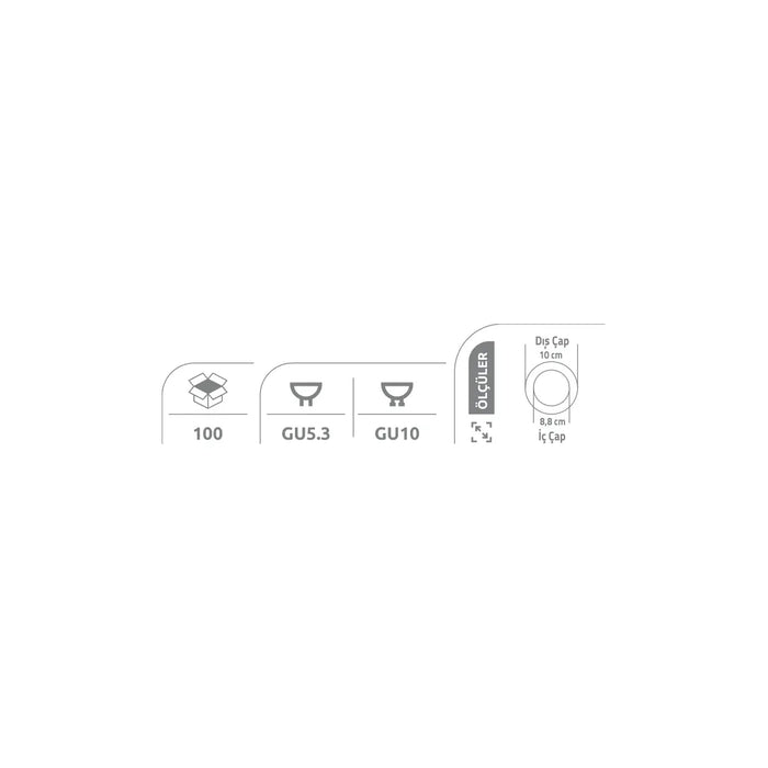 [Ölçü çizimi] Kendal Spot Armatür – KDA892 ölçü çizimi
