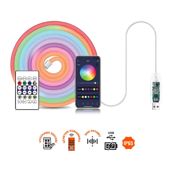Kendal KCL041 USB’Lİ KUMANDALI MAGIC NEON LED 5W ürün görseli