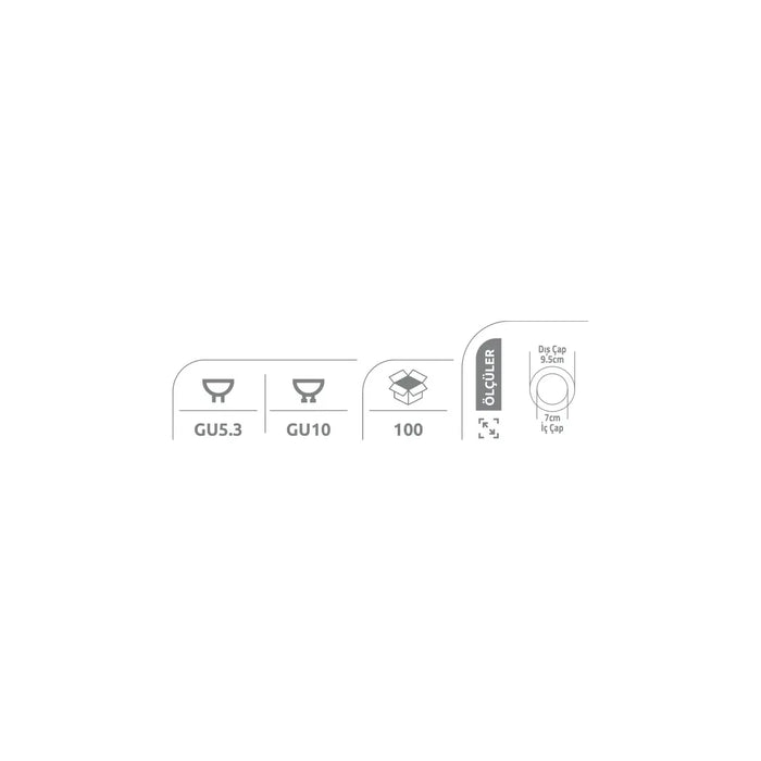 [Ölçü çizimi] Kendal Spot Armatür – KDA858 ölçü çizimi