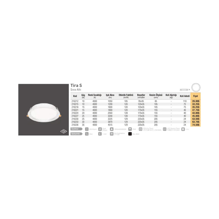 [Ölçü çizimi] Pelsan Tira S – 216212 ölçü çizimi