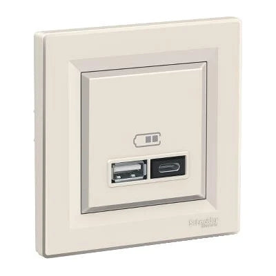 Schneider Electric EPH2700323 USB prizi, 2.4A, ikili, Type A+C ürün görseli