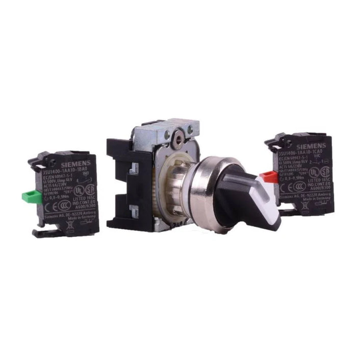 Siemens 3SU1150-2BF60-1MA0 0-1 pozisyonlu ışıklandırılabilir kalıcı mandal buton 1NO/1NC ürün görseli