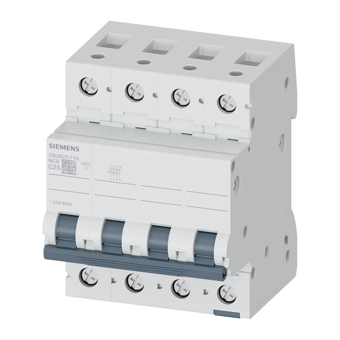 Siemens 5SL6625-7YA Otomatik Sigorta 25 A C Tipi 6 kA 3 Faz+Nötr ürün görseli