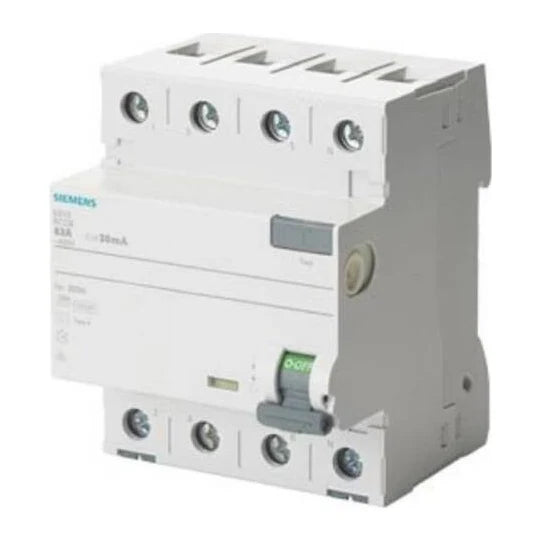Siemens 5SV3342-6 Faz+Nötr Bağlantılı Trifaze, 3 Faz + Nötr A tipi kaçak akım koruma rölesi ürün görseli