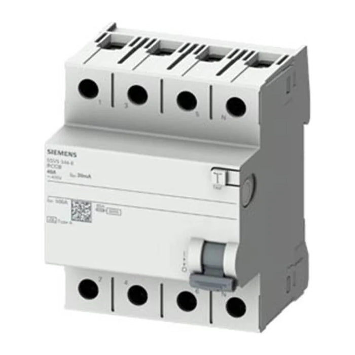 Siemens 5SV5342-6 Faz+Nötr Bağlantılı Trifaze, 3 Faz + Nötr kaçak akım koruma rölesi ürün görseli