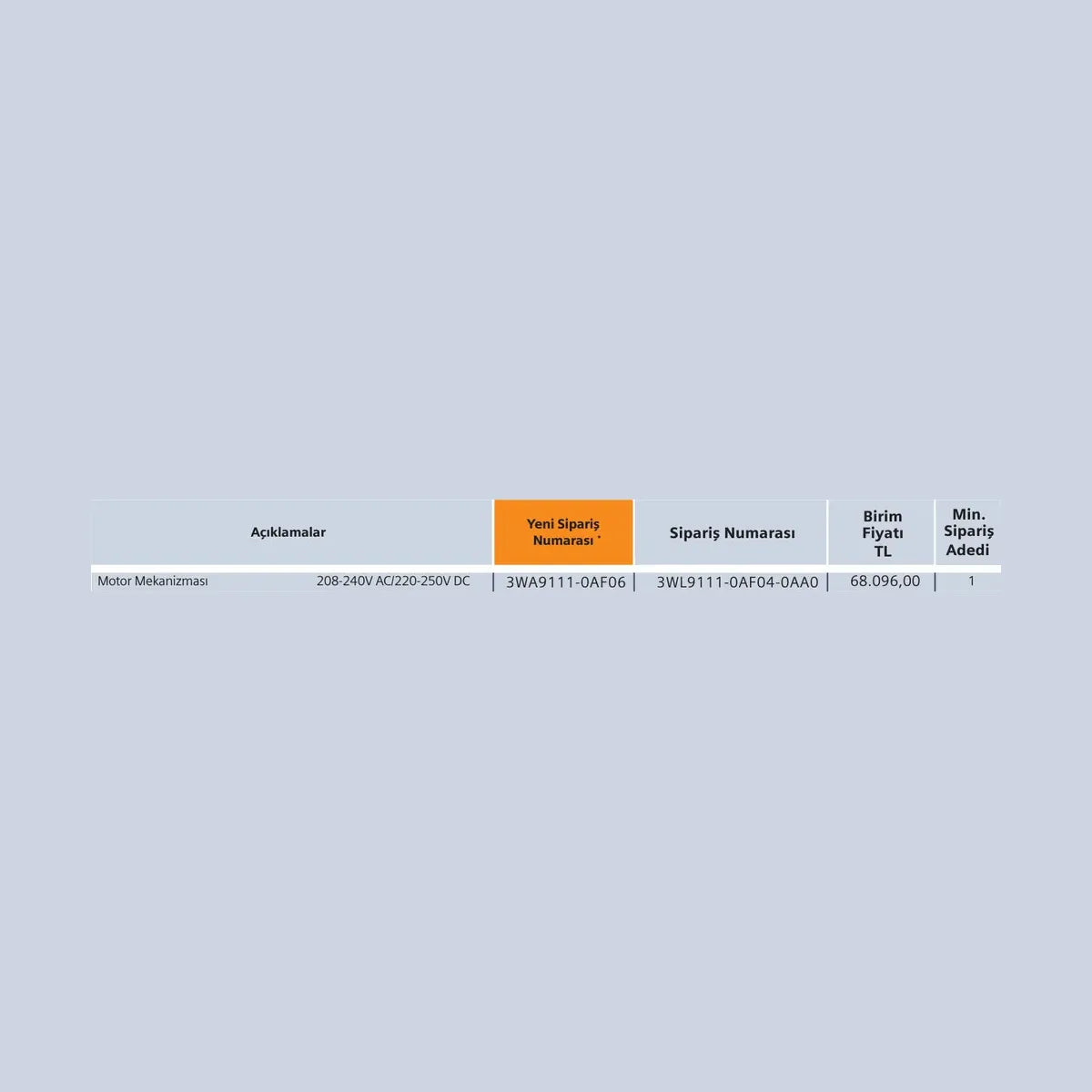 [Teknik çizim] Siemens Anahtar/Priz – 3WL9111-0AD06-0AA0 teknik çizim