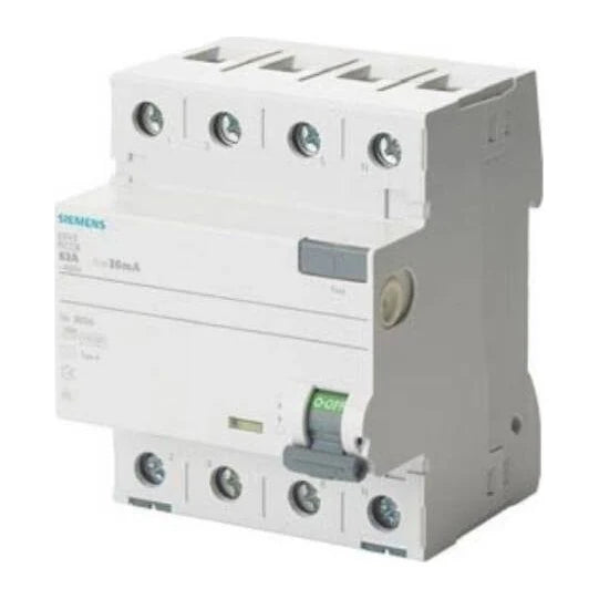 Siemens 5SV3344-6 Faz+Nötr Bağlantılı Trifaze, 3 Faz + Nötr A tipi kaçak akım koruma rölesi ürün görseli