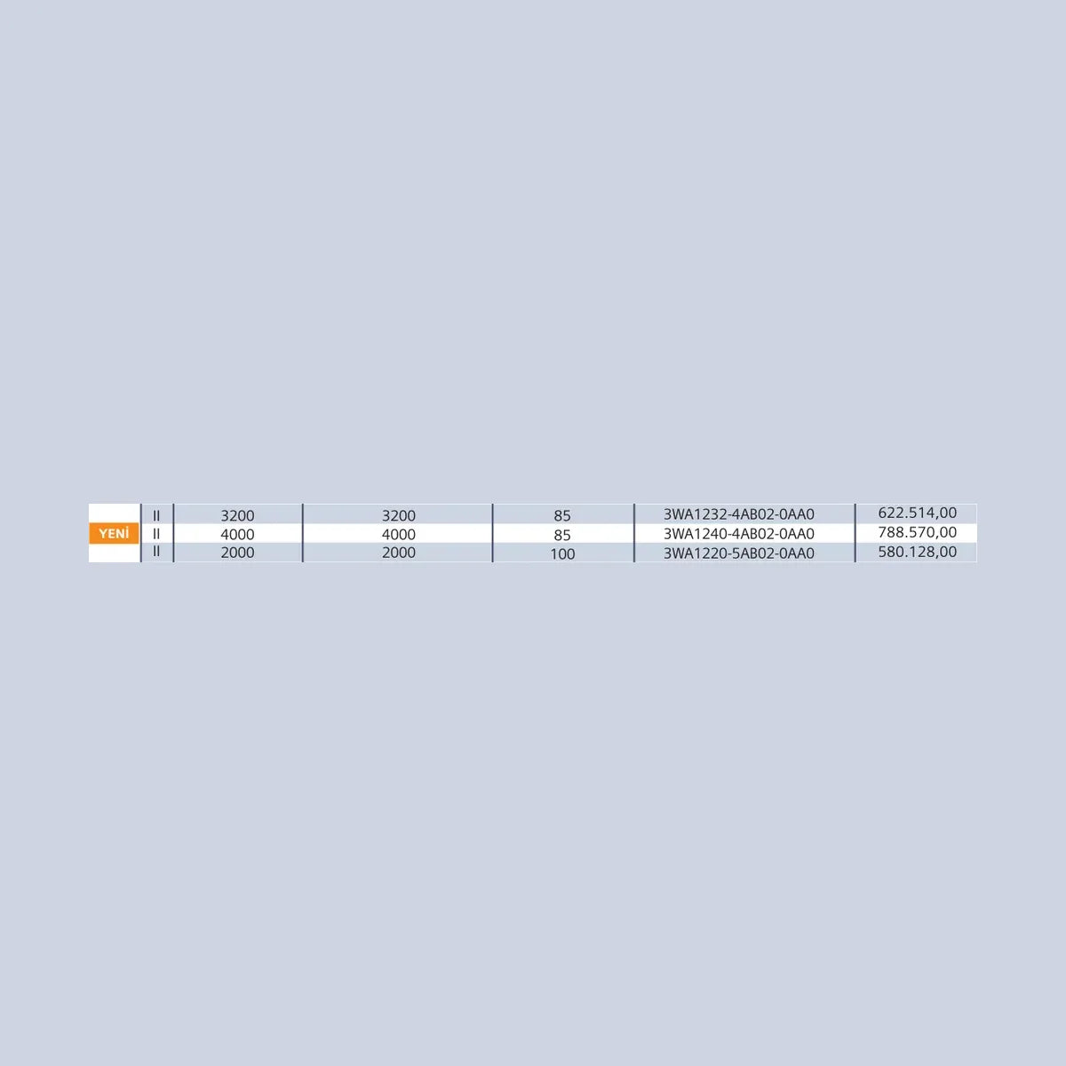 [Teknik çizim] Siemens Ics=Icu In max (A) – 3WA1106-4AB02-0AA0 teknik çizim