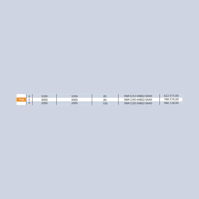 [Teknik çizim] Siemens Ics=Icu In max (A) – 3WA1106-4AB02-0AA0 teknik çizim