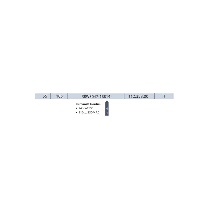 [Teknik çizim] Siemens kontakları • SIRIUS’a uygunluk – 3RW3047-1BB14 teknik çizim