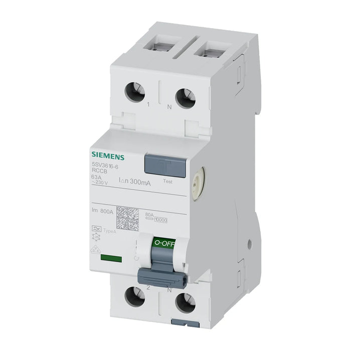 Siemens 5SV3616-6 Kaçak Akım Koruma Rölesi 63 A Monofaze, Faz+Nötr Bağlantılı ürün görseli