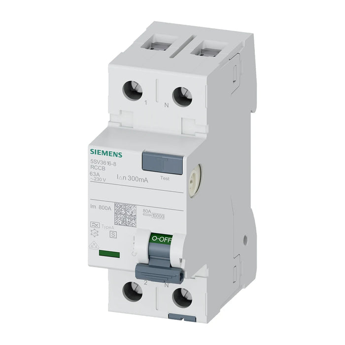 Siemens 5SV3616-8 Kaçak Akım Koruma Rölesi 63 A Monofaze, Faz+Nötr Bağlantılı ürün görseli