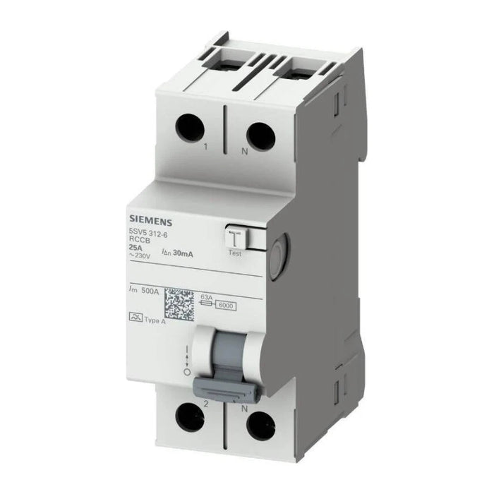 Siemens 5SV5612-6 Kaçak Akım Koruma Rölesi 25 A 300 mA Monofaze, Faz+Nötr Bağlantılı ürün görseli