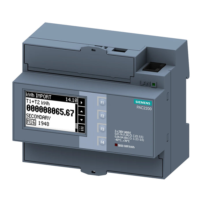 Siemens 7KM2200-2EA30-1JA1 Ölçüm ve Kompanzasyon Ürünü PAC2200 M-Bus 3 fazlı, CT/5A, Ethernet arabirimi ve Modbus TCP ürün görseli