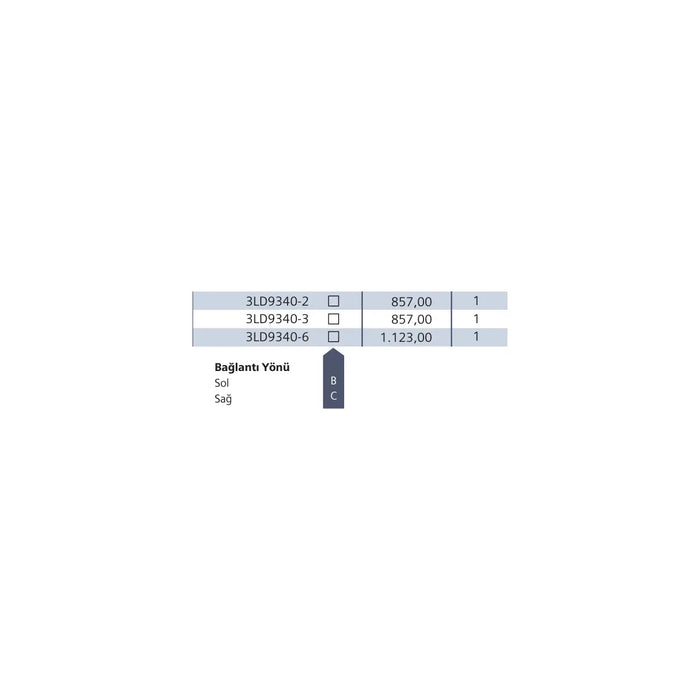 [Teknik çizim] Siemens Anahtar/Priz – 3LD9340-6 teknik çizim